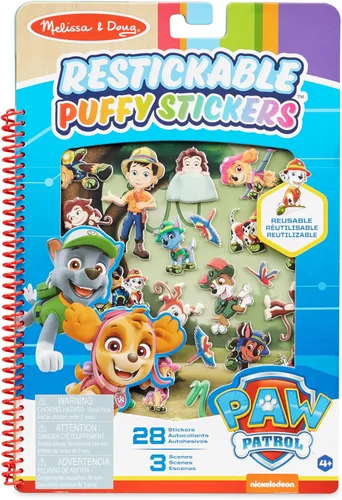 Vista 10 de Melissa & Doug Calcomanías hinchadas reciclables de la Patrulla Canina, libro de calcomanías de camiones grandes, libro de actividades de viaje