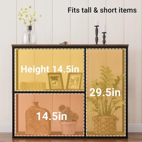 Vista 34 de WOHOMO Mesa consola, mesa de entrada estrecha de 12 pulgadas para sala de estar, 31.5 x 31.5 pulgadas, mesa de sofá industrial negra con estantes