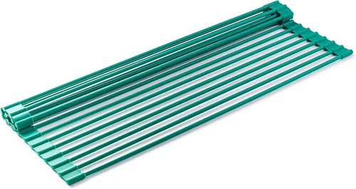 Bellemain - Escurridor de platos enrollable para usar sobre el fregadero o como portador de ollas calientes (verde, mediano)