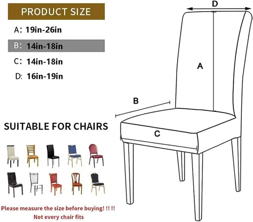 Vista 6 de Jacquard Spandex Dining Room Chair Covers Set of 2/4/6,Elastic Chair Protector Stretch Removable Washable Seat Covers for Dining Room, Wedding