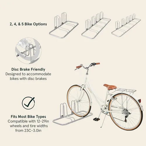 Vista 2 de Retrospec Stash Rack 2, 4 y 5 - Soporte de Piso para Bicicletas, Organizador de Almacenamiento de Bicicletas para Bicicleta de Montaña, Bicicleta