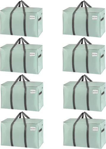 Vista 34 de VENO - Paquete de mudanzas, cajas de almacenamiento para embalaje universitario con tapas alternativas, para dormitorio, extragrande, asas Verde