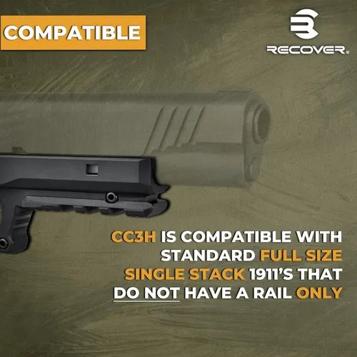 Vista 4 de Recover Tactical CC3H Sistema de agarre y riel para The 1911
