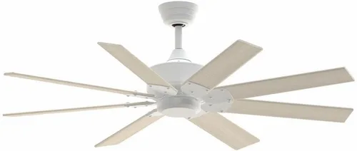 Vista 7 de Fanimation Levon Custom - Ventilador de techo de 8 aspas, 16.27 pulgadas de alto y 52 pulgadas de ancho, acabado negro, color natural