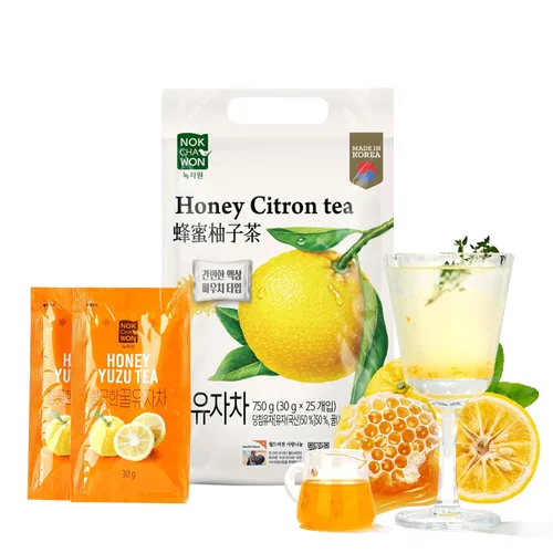 Vista 8 de [Nokchawon] Bolsitas de té de cítricos con miel (Yuzu) - Concentrado líquido de frutas para calmar té caliente y helado Ade - Té cítrico coreano
