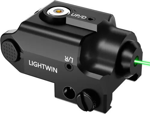 LIGHTWIN Mira Láser Roja/Verde/Azul, Montura de Punto de Láser Compacta Ultra Baja de Aluminio Picatinny, Modo Estroboscópico Disponible, Rayos