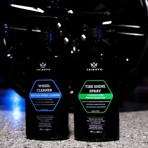 Vista 6 de Solución de limpieza Tire Shine Spray para un acabado húmedo y profesional. Mantiene los neumáticos negros. Con protector de goma. Evita