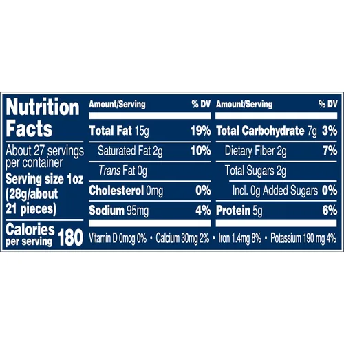 Vista 2 de Planters Nueces mixtas de lujo con sal marina, 27 oz (1 lb y 11 oz). Recipiente resellable - Variedad de bocadillos de nueces mixtas con anacardos