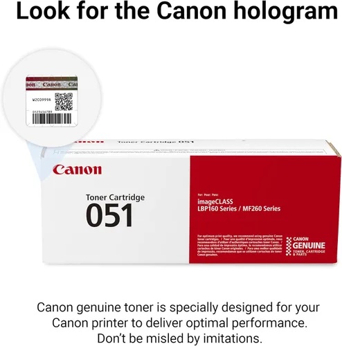 Vista 5 de Canon Cartucho de tóner negro 051 original compatible con LBP162dw, MF264dw, MF267dw, MF269dw, MF269dw VP