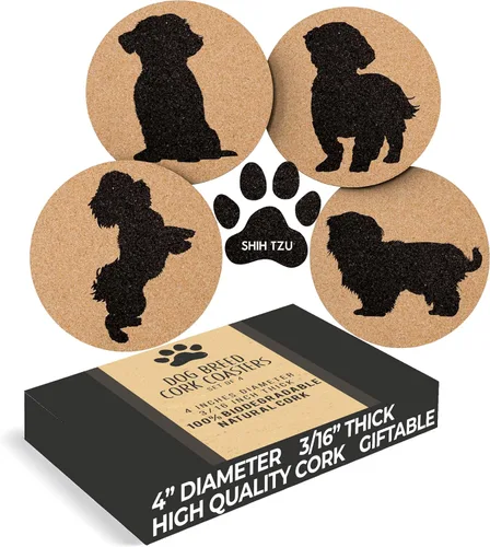 Vista 11 de Boston Terrier Lovers - Juego de 4 posavasos de corcho con parte inferior protectora Decoración de perro para bebidas Gran idea de regalo