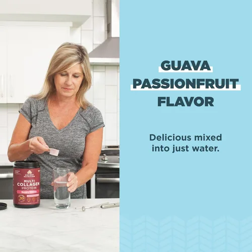 Vista 5 de Ancient Nutrition Proteína de Colágeno en Polvo, Multi Collagen Protein Beauty Within, Guayaba Maracuyá, con Vitamina C, Péptidos de Colágeno