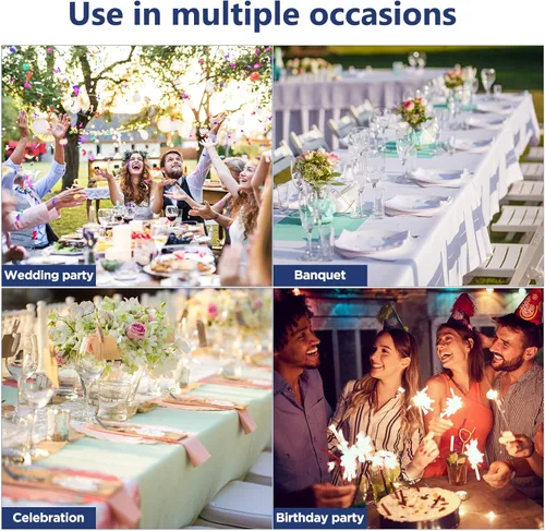Vista 6 de Tegeme 80 bandas y lazos para silla, banda elástica de elastano con hebilla para bodas, banquetes de hotel, fiestas de cumpleaños y decoración a