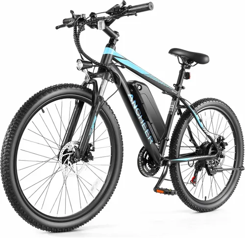 Bicicleta eléctrica Ancheer para adultos, [Motor de pico de 750W] Bicicleta eléctrica de montaña, Ebike Sunshine de 26", Bicicleta eléctrica de 55