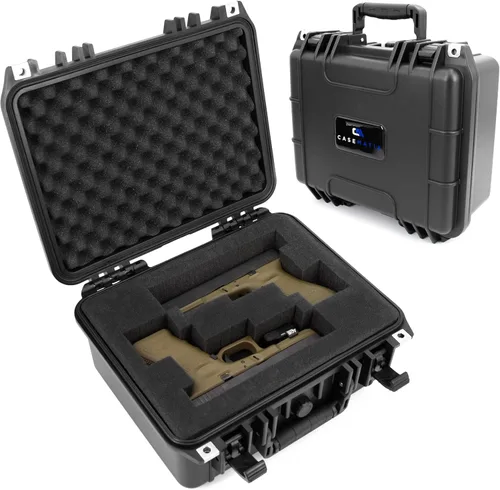CASEMATIX Two Gun Hard Case for 2 Handguns - TSA Approved Waterproof & Shockproof 2 Pistol Hard Case, Double Handgun Case with Accessory Storage for