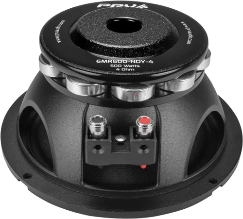 Vista 6 de PRV AUDIO 6.5 Pulgadas Altavoz de Rango Medio 6MR500-NDY-4 500 Vatios 4 Ohmios Imán de Neodimio, Altavoz de Alta Salida para Audio de Coche