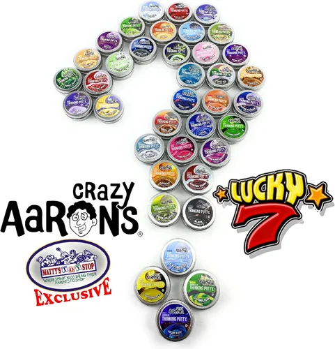 Vista 4 de Matty's Toy Stop Crazy Aaron's Putty Mini Tins Lucky 7 Surprise Gift Set Party Bundle – Paquete de 7 (0.47 oz cada uno), varios