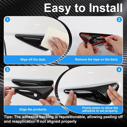 Vista 3 de frani Juego de 3 fundas de cámara exterior diseñadas para Tesla Model Y Juniper (estándar/Premium/Performance) 2025-2027, cubierta de protección