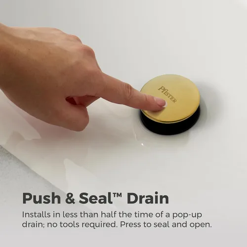 Vista 6 de Pfister Capistrano LF048CSOBG - Grifo para lavabo de baño, centro de 4 pulgadas, 2 asas, 3 agujeros, certificado NSF, acabado dorado cepillado