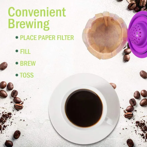 Vista 7 de CAPMESSO Filtros de Papel para Café Desechables, 100 Unidades Filtros de Café Keurig Cup Compatibles con Cafeteras Keurig Brewers Reutilizables