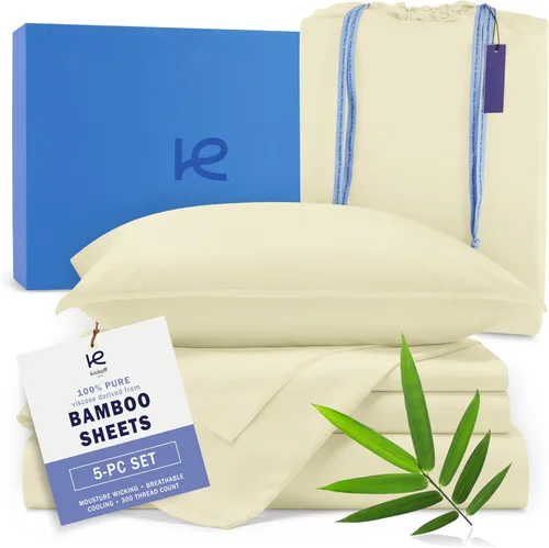 Vista 58 de Kickoff Sábanas de bambú de viscosa tamaño individual, 3 piezas, 100% viscosa de bambú orgánico, juego de sábanas refrescantes para cama