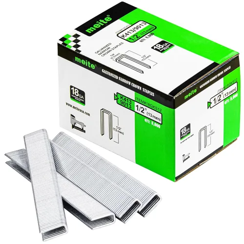 Vista 12 de meite Grapas de corona estrecha de calibre 18 de 1/4 de pulgada, grapas de tapicería galvanizadas resistentes de 1 pulgada de longitud