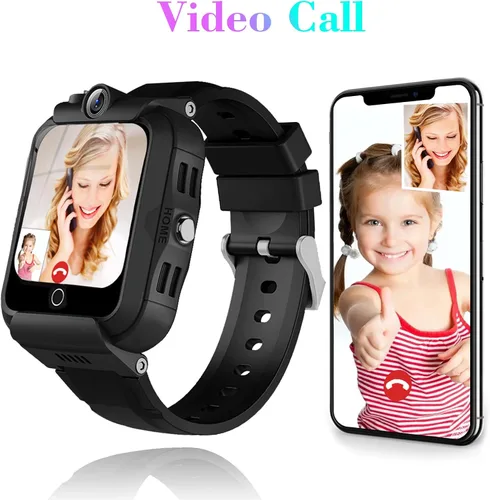 Vista 2 de Reloj inteligente para niños, rastreador GPS 4G, reloj inteligente con WiFi, SMS, llamadas, video chat de voz, Bluetooth, alarma, podómetro, reloj