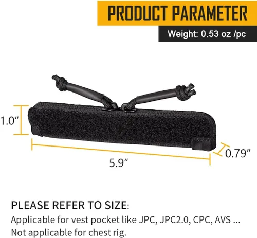 Vista 4 de IDOGEAR Inserto de tira de cremallera para chaleco Combat AVS CPC JPC2.0 Accesorios de bolsillo de gancho y bucle cremalleras dobles 5.9 pulgadas