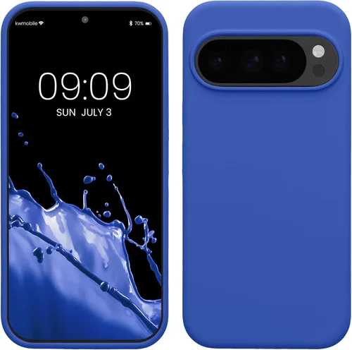 Vista 368 de kwmobile Funda Compatible con Google Pixel 6 Pro - Funda de teléfono de silicona TPU con acabado suave - Azul Arrecife