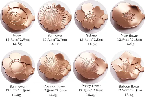 Vista 3 de 16 piezas de cucharaditas de té, cucharas de té bonitas de acero inoxidable ESRISE para decoraciones de fiesta de té (oro rosa)