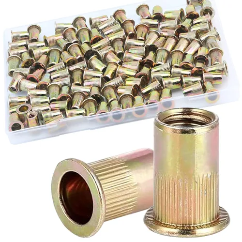 Vista 24 de Kits de tuercas remachables de acero inoxidable SAE y métrico JROUTH, surtido de 380 tuercas remachables y Nutsert, tamaños 8-32 10-24 1/4"-20