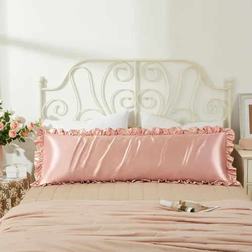 Vista 23 de Fundas de almohada de satén sedosas con volantes para cabello y piel, juego de 2 fundas de almohada de seda blanca tamaño Queen con cierre de sobre