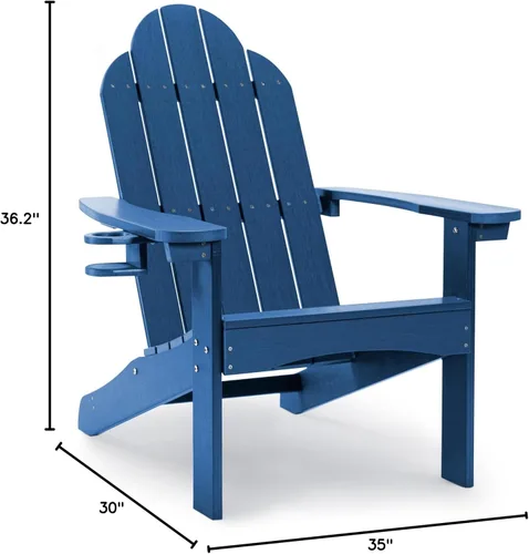 Vista 68 de LUE BONA HDPS Sillas Adirondack de 2, Silla para Hoguera al Aire Libre, Resistente a la Intemperie con Portavasos, Silla Moderna de Plástico