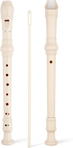 SWAN Grabadora soprano para estudiantes principiantes – Flauta de 8 agujeros desmontable 3 piezas ABS descante grabadores con varilla de limpieza y
