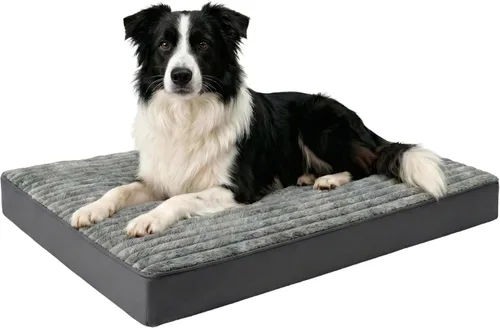 Vista 9 de Cama ortopédica para perros pequeños, cama ortopédica de franela para mascotas con funda extraíble lavable, impermeable, indestructible con parte