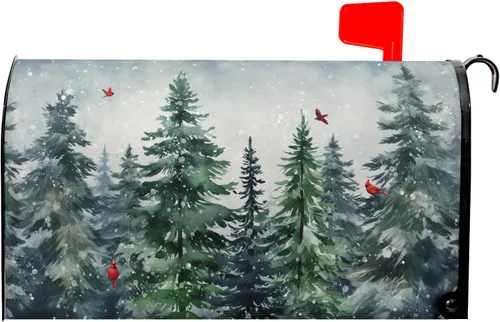 Vista 29 de Fundas magnéticas para buzón de hojas de eucalipto de primavera, tamaño estándar de 21 x 18 pulgadas, hojas verdes, decoración de buzón