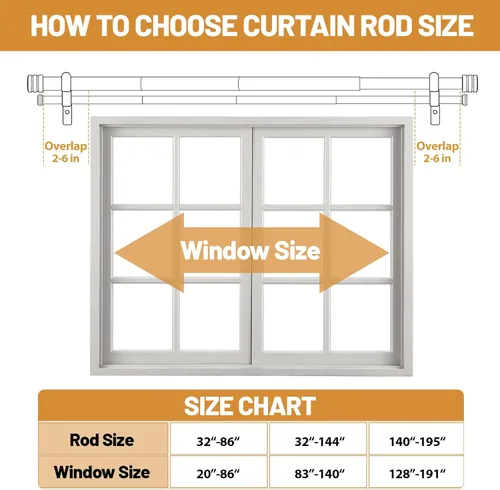 Vista 7 de TONIAL1 Barras de cortina dobles de 1 pulgada para ventanas de 48 a 84 pulgadas, barra de cortina decorativa resistente de 32 a 86 pulgadas con Negro