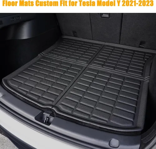 Vista 3 de Alfombrillas para suelo de Tesla Modelo Y para todo tipo de clima, alfombrillas para todo tipo de clima 2024 2023 2022 2021 2020 Modelo Y Accesorios
