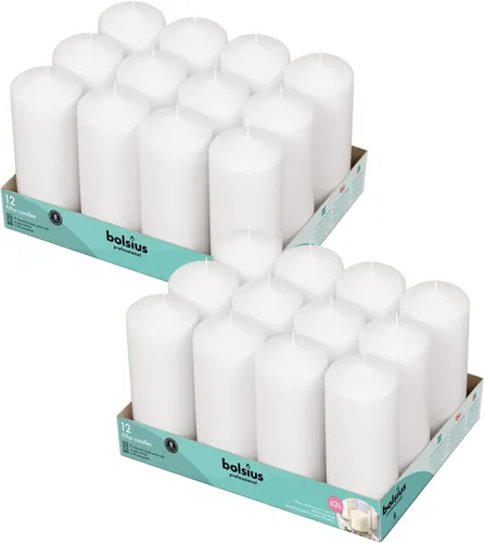 Vista 7 de BOLSIUS 12 velas blancas de pilar – Juego de velas sin perfume de 2.7 x 5.1 pulgadas – 43 horas – Vela de cena sin goteo sin humo – Perfecto