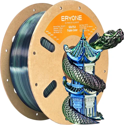 Vista 243 de ERYONE Filamento de ácido poliláctico (PLA) de seda para impresora 3D, de 1.75 mm +/- 0.03 mm, carrete de 1 kg (2.2 libras), verde esmeralda seda