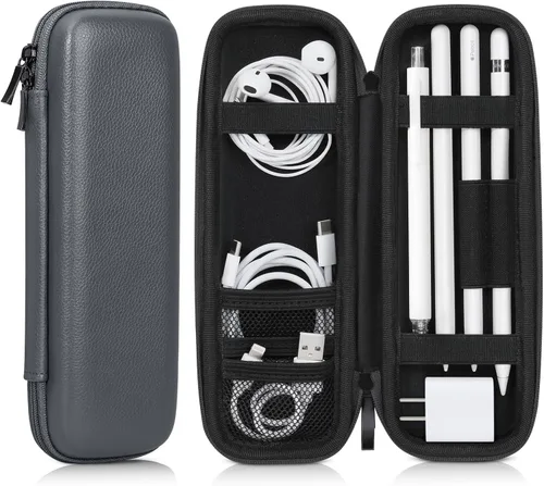 DTTO Funda con soporte para Apple Pencil Pro/Pencil (1ª/2ª generación)/lápiz (USB-C), funda protectora rígida de piel sintética para accesorios de