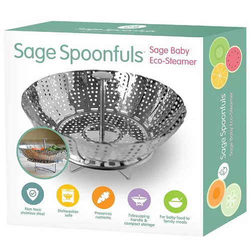 Vista 6 de Sage Spoonfuls Máquina de alimentos para bebés, procesador y licuadora de inmersión con accesorios de acero inoxidable aptos para lavavajillas