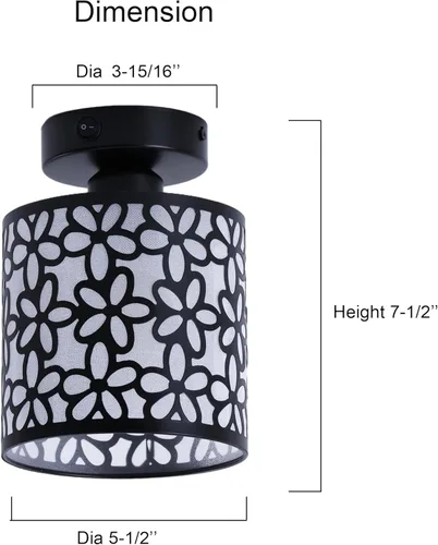 Vista 3 de Lámpara Colgante para Comedor de RV, Incluye 1 Bombilla LED Reemplazable, Luz Interior de 12V para RV con Interruptor, Forma de Flor Enrrollada