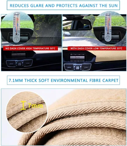 Vista 3 de Cubierta del Tablero Alfombrilla de Cubierta Compatible con Chevy Chevrolet Tahoe Suburban 2007-2014, Chevy Avalanche Silverado 1500 2500 3500