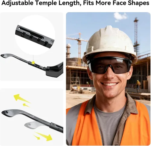 Vista 4 de PETLESO - Lentes de seguridad para gafas de protección y protección contra salpicadura de escombros tipo googles para laboratorio de trabajo