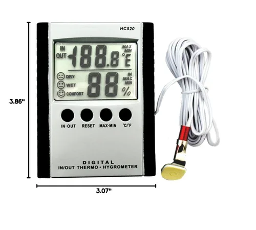 Vista 7 de iKKEGOL Digital interior al aire libre entrada/salida montaje en pared Monitor sensor LCD temperatura termómetro higrómetro medidor de humedad