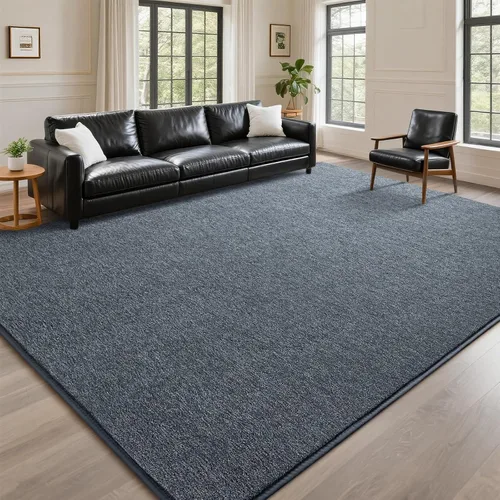 Vista 14 de DweIke Alfombra de área de 4 x 6 pies para sala de estar, alfombras negras súper suaves para dormitorio, alfombra moderna estética lavable de espuma