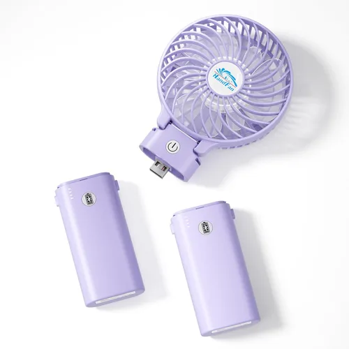 Vista 9 de HandFan Ventilador de mano personal de 10400 mAh, ventilador de mano de larga duración de 40 horas recargable, mini ventiladores de refrigeración