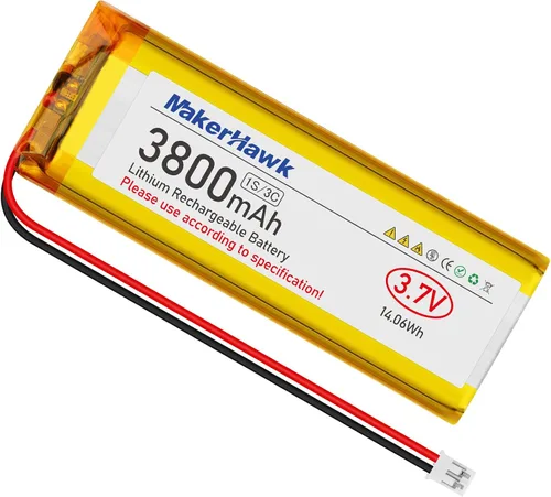 MakerHawk Batería LiPo de 3.7 V 3800 mAh recargable 1S 3C 113386 Batería de polímero de litio con placa de protección de batería dual, enchufe micro