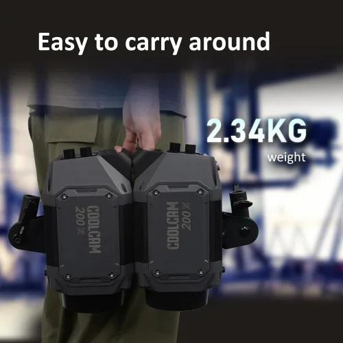 Vista 9 de LS Coolcam 200X COB LED luz de video, 220 W de alta potencia bicolor 2700K a 6500K iluminación de salida continua con control de brillo