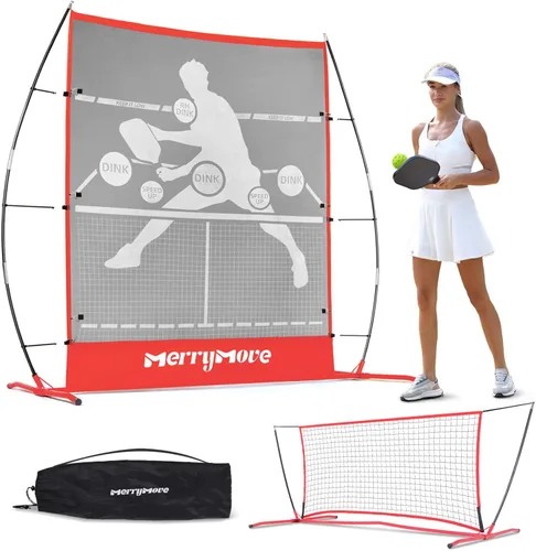 Pickleball Practice Rebounder Net: Pickleball Rebounder or 6FT Mini Pickle Ball Net Portable for Outdoor Driveway Backyard and Indoor Garage - 2in1